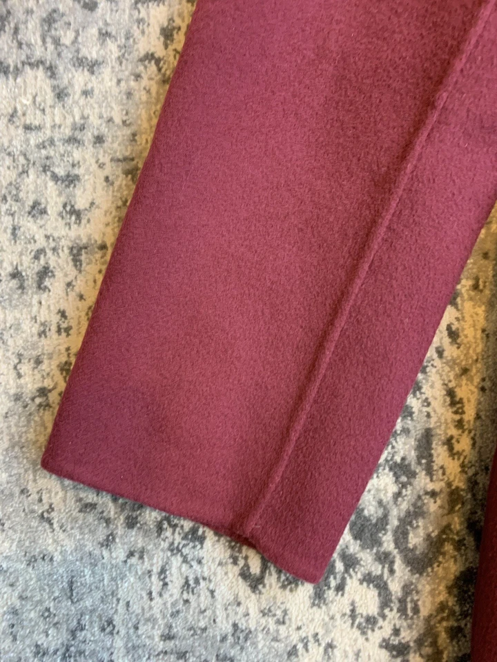 Talbots Blazer Jacket Woman Plus 14W  Felted Wool Blend Pockets Unlined Burgundy - Image 2 of 4