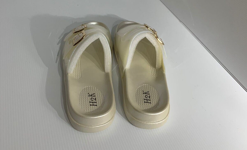 H2K Lightweight Comfort Slides EVA Adjustable Buckles Clear Women's Size 10-41 - Picture 4 of 6