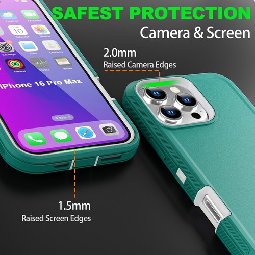 For iPhone 16 12 13 14 15 Pro Max Phone Case Heavy Duty Shockproof Rugged Cover - Picture 66 of 72