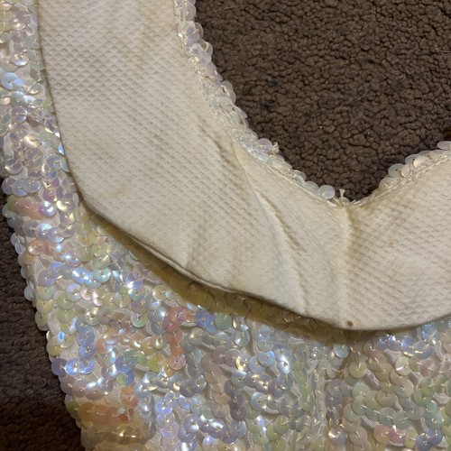 Vintage Sequin White Bib Collar - Picture 7 of 10