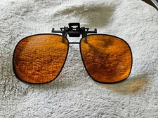 Vintage BLUBLOCKER Clip-On Metal SUNGLASSES W/ Case Exc. Con.