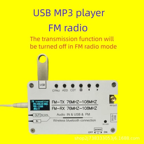 High-Sensitivity FM Transmitter W/200m Coverage AUX/USB/MP3 Stereo Sound - Picture 9 of 12