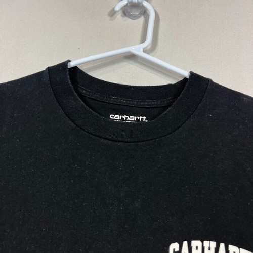 Carhartt Black Heavyweight Casual Cotton Crew Neck T Shirt Mens Medium M Slim - Picture 4 of 11
