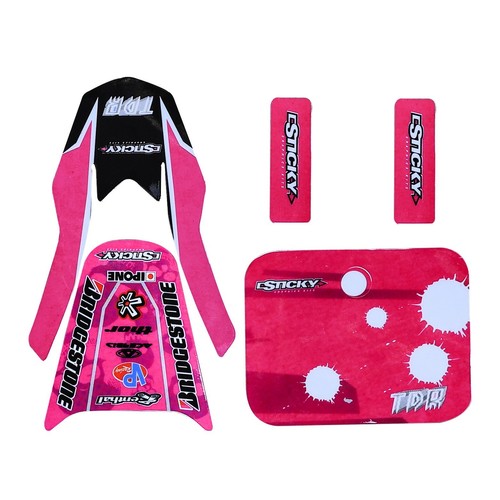 Guardabarros de plástico ABS blanco + calcomanías adhesivas rosa patrones elegantes para bicicleta CRF50 - Imagen 3 de 14