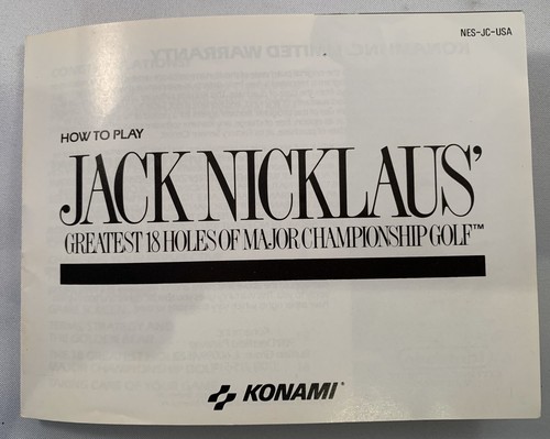 Estuche de juego Jack Nicklaus GOLF Nintendo NES Konami vintage 1989 y manual no probado - Imagen 4 de 5