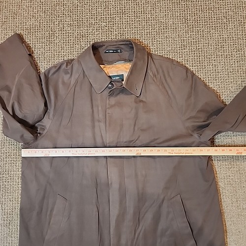 Lauren Ralph Lauren Herren Trenchcoat Regenjacke 46 L Wolle gefüttert Microfaser Wildleder - Bild 20 von 22