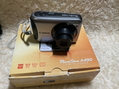 Canon PowerShot A490 10.0MP Digital Camera Silver Tested. With Box And Software - Picture 7 of 10