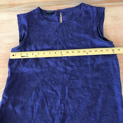 Emporio Armani Top Women S Purple Sleeveless Button Keyhole Back Sleeveless - Picture 6 of 12