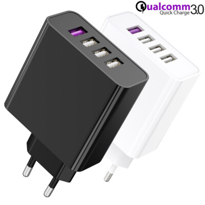 Multiport 4 Netzteil Schnell Ladegerät Adapter Quickcharge Handy Smarphone Tab