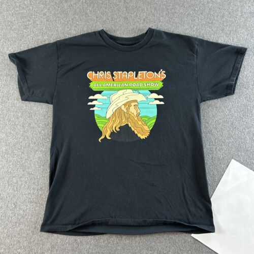Chris Stapleton camicia uomo grande nera 2022 concerto maglietta All American Road #6444