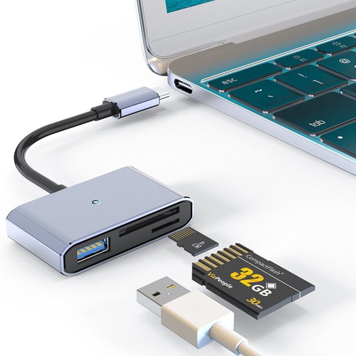Universal 3in1 USB Type-C Hub TF SD Memory Card Reader For Iphone For Ipad - Photo 12/18