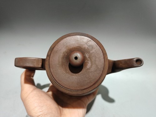 Exquisita tetera china de arcilla Yixing Zisha hecha a mano (高刻字直筒 底款:阳羡蒋裕泰制) - Imagen 6 de 9