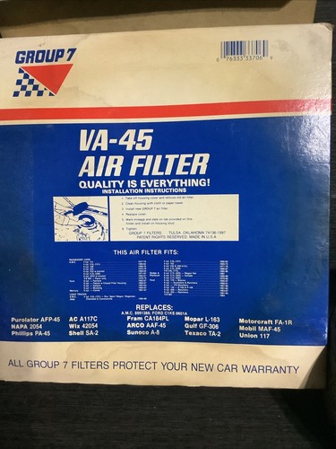 VA45 GROUP 7 AIR FILTER BY PUROLATOR WIX 42054 NOS - Picture 2 of 2