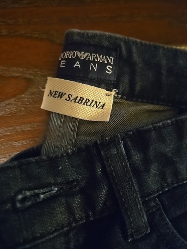 Emporio Armani Slim Fit Jeans Size 26 Dark Blue Straight Leg With Ankle Zipper - Picture 2 of 6