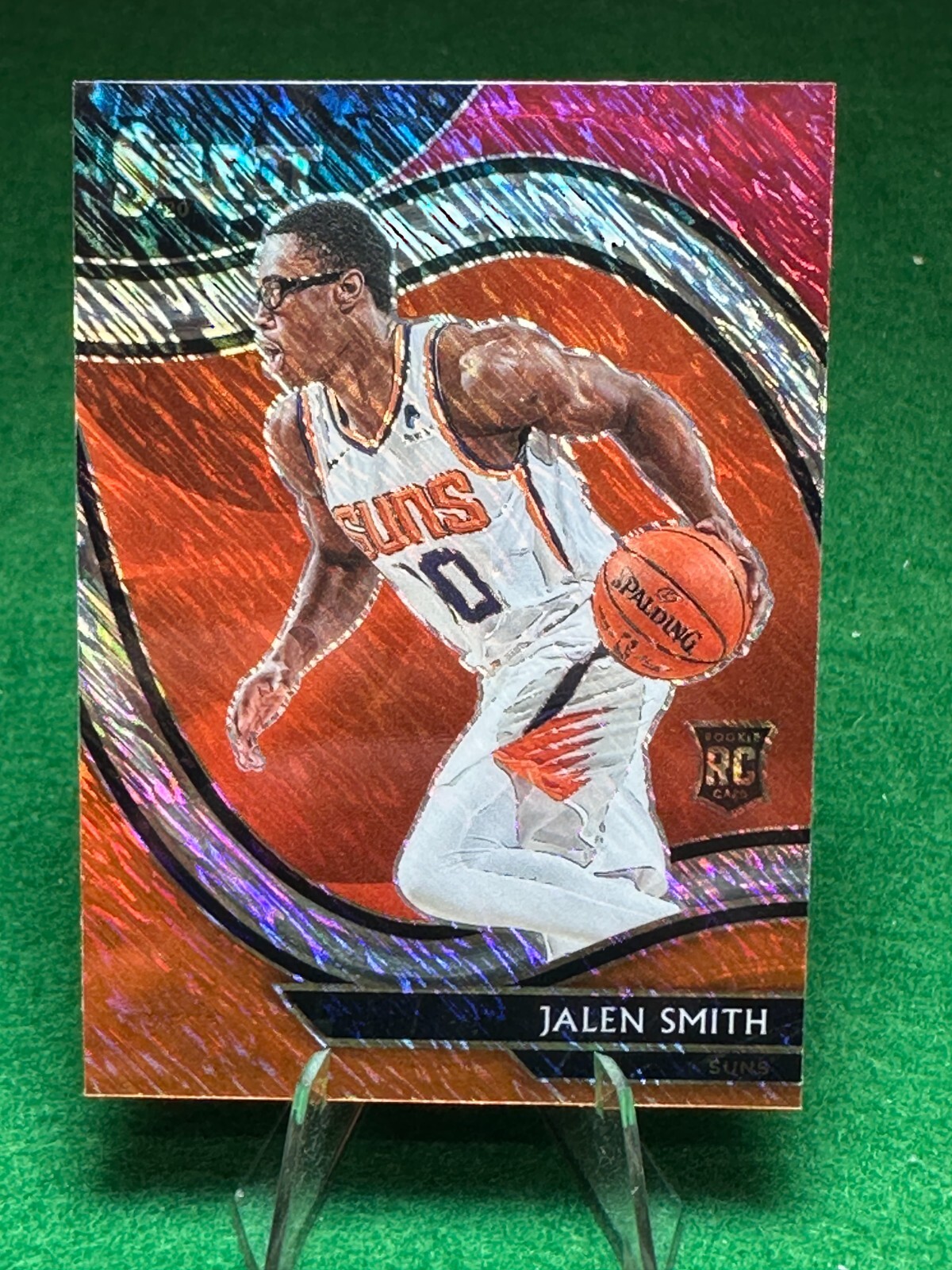 2020-21 Panini Select Red White Orange Shimmer Prizm #291 Jalen Smith RC Suns