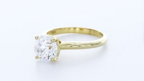 2.0CT Natural Diamond D/VS2 Round Cut 18K Gold Four-Prong Classic Solitaire Ring - Video 1 of 1