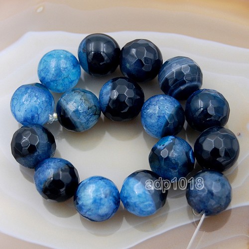 Natural Druzy Agate Faceted Round Gemstone Loose Beads 7.5" Strand - Picture 13 of 18