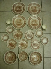 18 PIECE ALFRED MEAKIN CHINA FAIR WINDS BROWN DISHES STAFFORDSHIRE ENGLAND