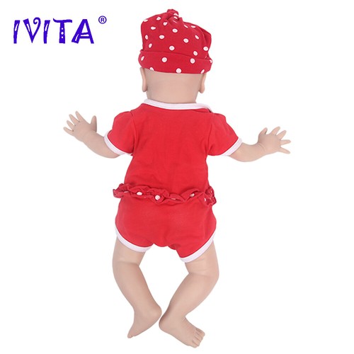 IVITA 19'' Soft Silicone Reborn Baby Girl Adorable Solid Silicone Doll Kids Gift - Picture 8 of 11