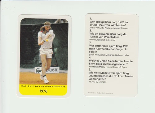 Tennis : Bjorn Borg : attractive German sports game card