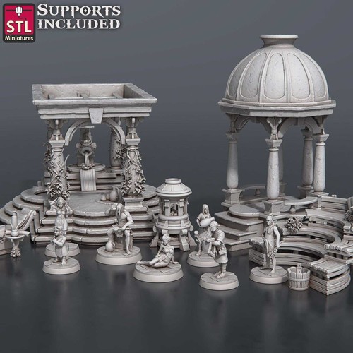 Juego de casa de baño NPC | Escala de mesa | Miniatura D&D TTRPG | Miniaturas STL - Imagen 9 de 11