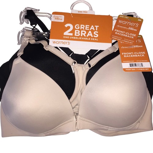 Warner's Bras Wirefree Front Close Racerback Lift TWO 2 Invisible T Shirt 01012 - Picture 4 of 52