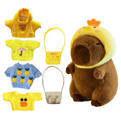 Capybara Stuffed Plushie Toy with Clothes and Accessories Capybara Plush Cute - Picture 12 of 13