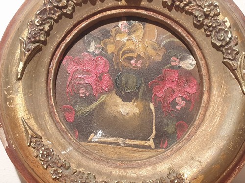 ANTICO DIPINTO AD OLIO FRANCESE XVIII secolo vintage superbo bellissimo fiori - Foto 15 di 24