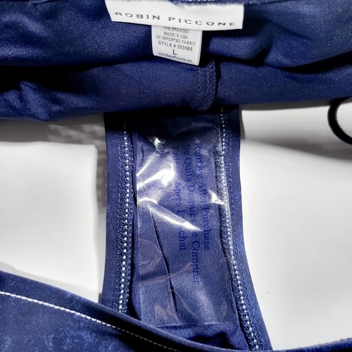 NWT ROBIN PICCONE Valeria Stitched Low Rise Bikini Bottom Indigo Blue Size L - Picture 5 of 6
