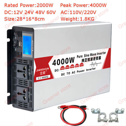 4000W-8000W Max 12V 24V 48V 60V 72V to 230V Pure Sine Voltage Converter Inverter - Picture 11 of 16