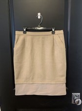 BCBG Women's Size 6 Tan Jaden Lined Wool Pencil Skirt Pockets