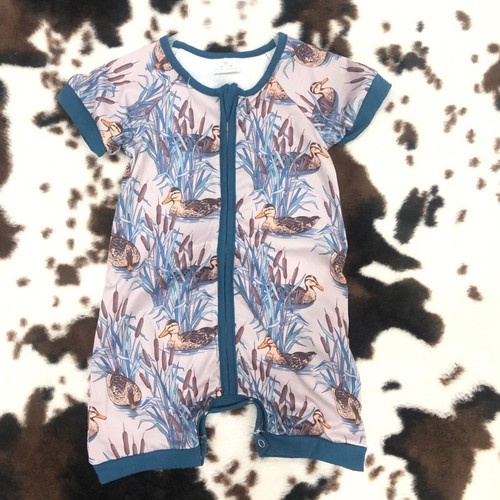 Neugeborenes Baby Jungen Stockente Strampler Kurzarm Geburtstagsgeschenk Outdoor Kleidung - Bild 3 von 16