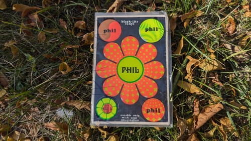 Vintage 70s Stickie Stickers PHIL Magic Tree Black Lite Vinyl NOS Psychedelic - Picture 3 of 3