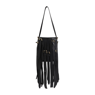 #ad MOSCHINO Multibelts $1495 Black Leather Tote Bag New amp; Authentic