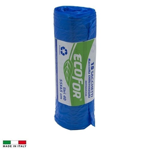 150 Sacchetti Raccolta Indifferenziata Buste Immondizia Blu AntiGoccia 55x65 - Bild 1 von 4