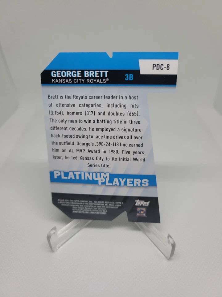 George Brett 2021 Topps ' Platinum Player ' Die Cut Insert #PDC-8 - Image 2 of 2
