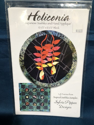 Lot Of 6 - Sylvia Pippin Tropical Flower Japanese Sashiko & Hand Appliqué - Picture 12 of 13