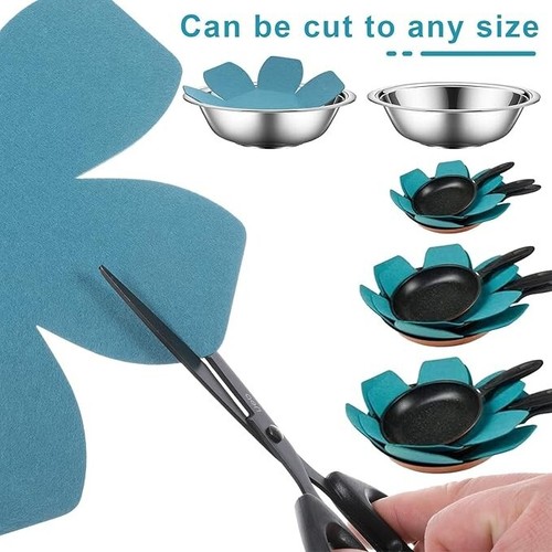 Pot and Pan Protectors Set 6-Pack in 3 Sizes Felt Pan Protectors for Stacking - Picture 4 of 7