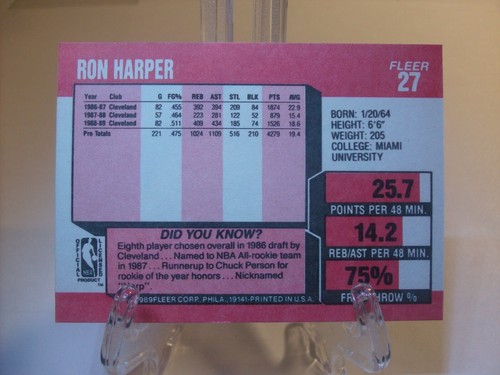 1989-90 Fleer Basketball Card Singles #1 to #49  (YOU PICK CARDS) - Picture 100 of 320