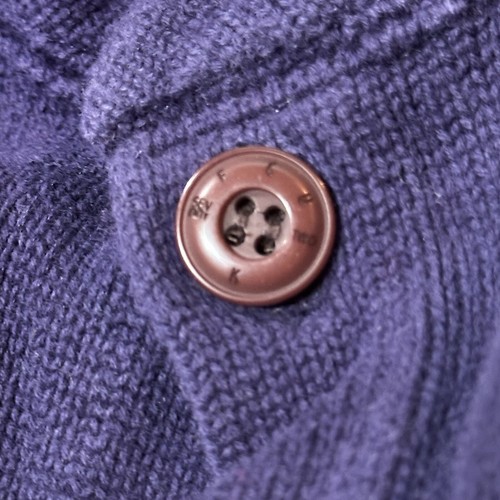 FCUK French Connection UK Cardigan Sweater Men’s XL Purple Mr Rogers GrandpaCore - Picture 11 of 15