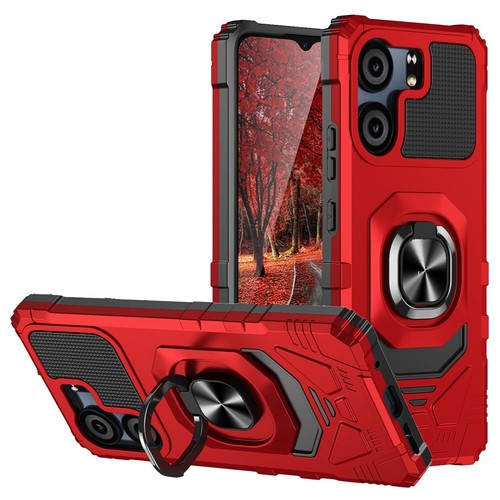 Funda para BLU View 5 / View 5 PRO Anillo de armadura Cubierta con soporte magnético + Vidrio templado - Imagen 25 de 39