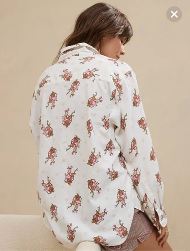 Aerie Cindy Lou Who Flannel Off-Duty Flannel Pajama Shirt Size X-SMALL - Picture 9 of 10