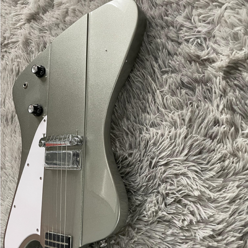 Guitarra Eléctrica Firebird Personalizada Gris Mini Pastillas Cromo Hardware Envío Gratis - Imagen 6 de 16