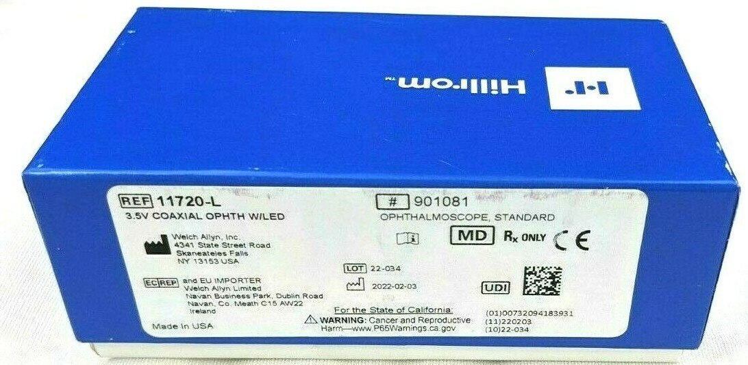 Welch Allyn 11720L 3.5V Coaxial Ophthalmoscope with SureColor LED