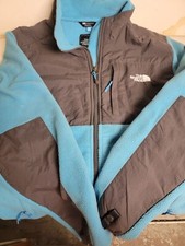 The North Face Womens Fleece Hoodie Jacket Size Medium Blue Full Zip