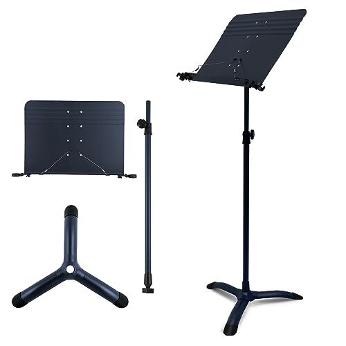 Music Stand,Dual-Use Folding Sheet Music Stand & Desktop Book 66.9inch Blue - Picture 2 of 8
