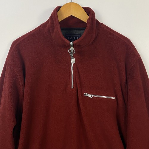 Chaqueta polar para hombre IZOD PerformX XL granate manga larga 1/4 cremallera Activeware - Imagen 2 de 11