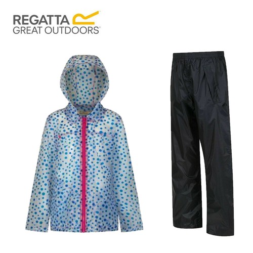 Regatta Girls Childs Waterproof Jacket And Trouser Set Kids Rain Suit RRP 50 - Picture 20 of 194