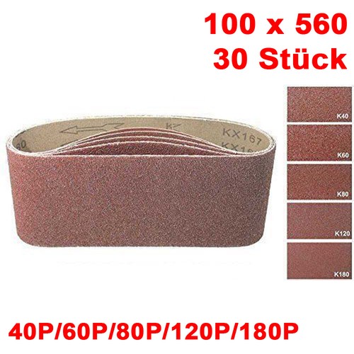 30 Stück Gewebe-Schleifbänder 100 x 560 mm Schleifpapier Schleifband,Korn 40-180 - Bild 2 von 6