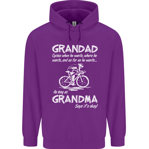 Grandad Cycles When He Wants Cycling Bike Childrens Kids Hoodie - Picture 66 of 68